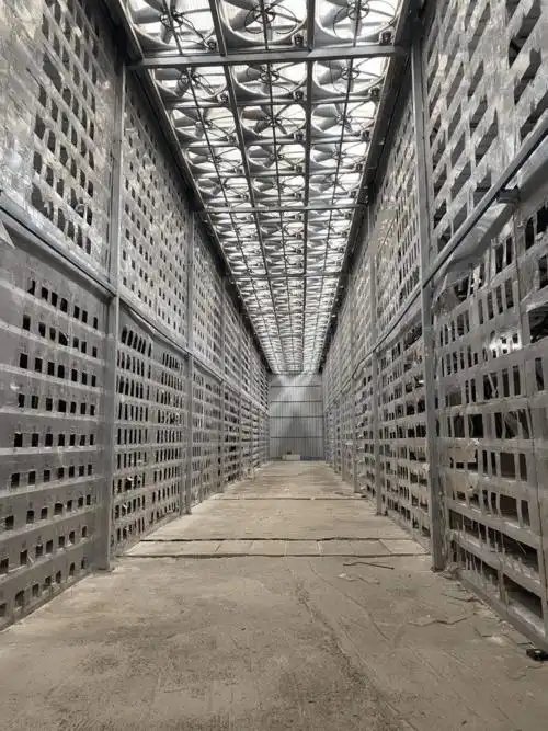 A picture of a large-scale mining farm filled with racks of mining machines
