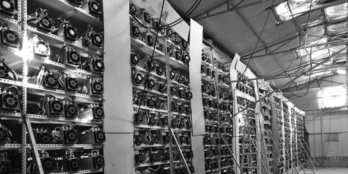 A modern mining farm showcasing energy-efficient technology